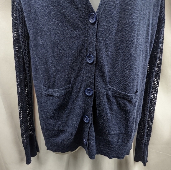 Lucky Brand Burnout Open Knit Cardigan Sz S - Picture 2 of 11